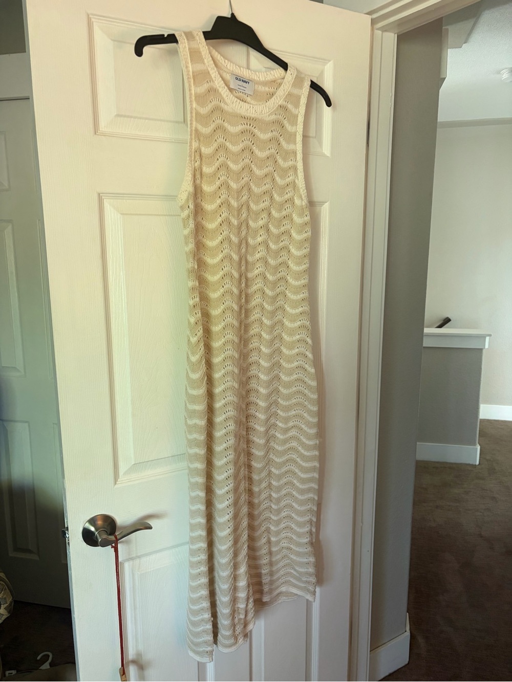 Old Navy Cream Crochet Maxi Dress
